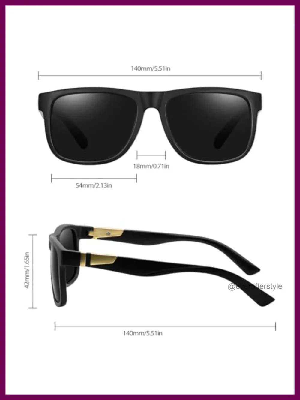 Oversized Square Sunglasses UV400 Polarized Unisex